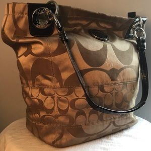 Coach Alex signature sateen bucket purse